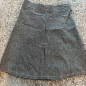 Striped Knit A-Line Skirt - Black & White